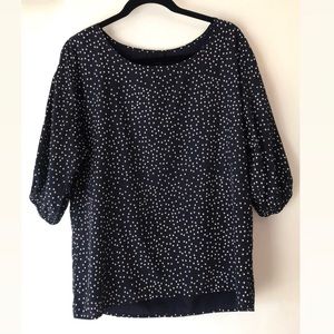 Alice Ritter navy blue blouse with star pattern